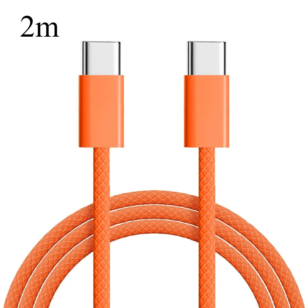 1/2/3m Type C To Type-C Cable 60W Fast Charging Data Wire for IPhone 15 16 17 Pro Max USBC Line