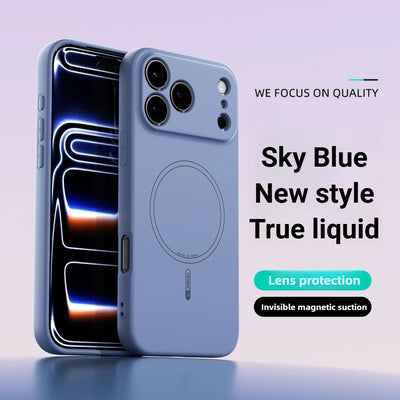 Original Liquid Silicone Phone Case For iPhone 17 16 Pro Max Air For Magsafe Magnetic Cases For iPhone 13 14 15 18 Pro Max Cover