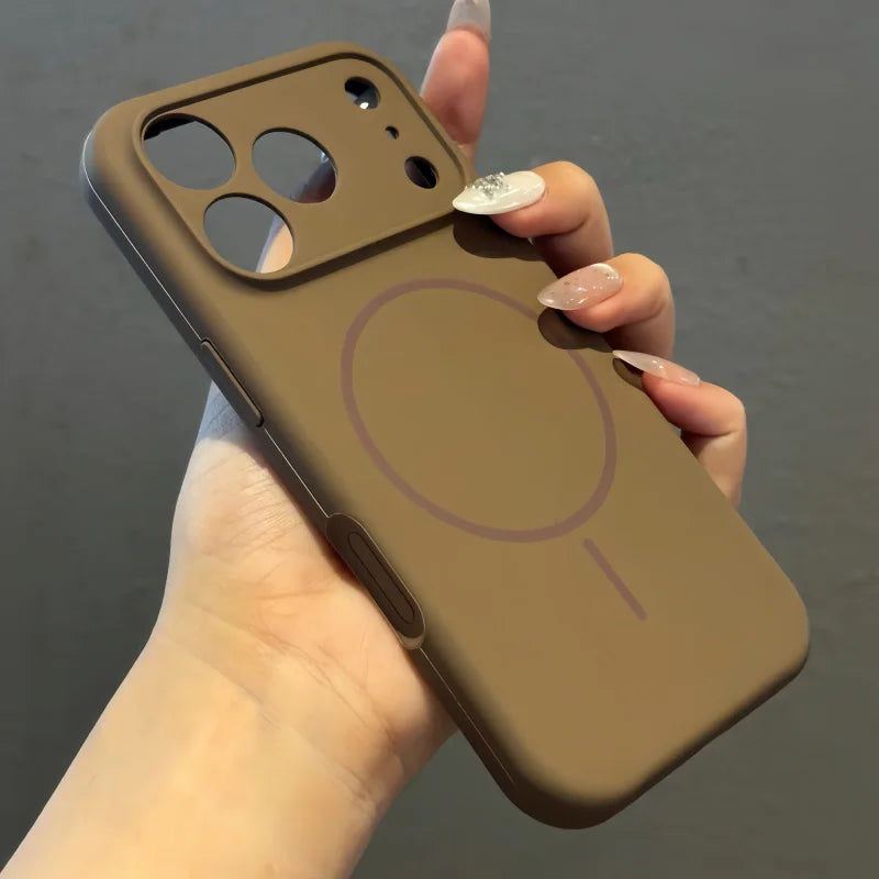 Luxury Liquid Silicone Original Case For iPhone 17 Pro Max Air 16 15 14 13 12 Plus Magsafe Shockproof Matte Soft Bumper Cover