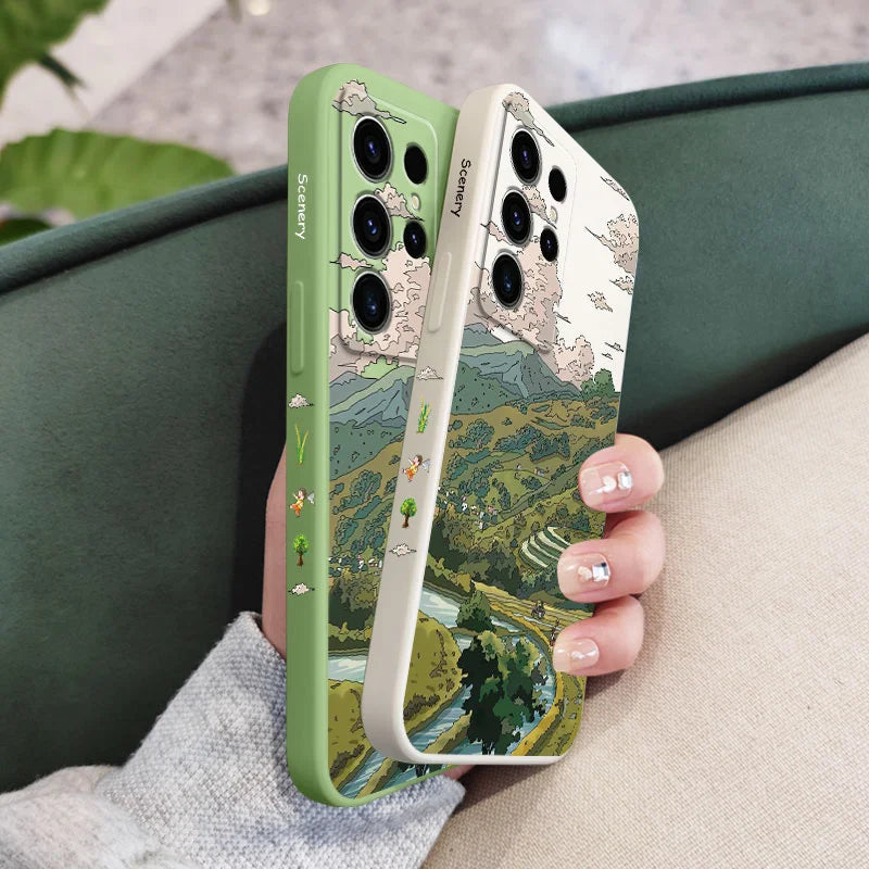 Pastoral Scenery Phone Case For Samsung Galaxy S25FE S24 S23 S22 S21 S20 S10 S10E S9 Ultra Plus FE Note 20 Ultra 10 9 Plus Cover