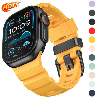 Trail Silicone Band for Apple Watch Ultra 4 3 2 49mm Strap 46mm 45mm 44mm Sport Bracelet iWatch Series 12 11 10 Ultra 9 8 7 SE3