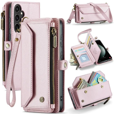 Crossbody Lanyard Wallet Case for Samsung Galaxy S26 S25 S24 Ultra S23 FE S22 Plus A17 A37 A57 A16 A36 A56 A15 A35 A55 Cover