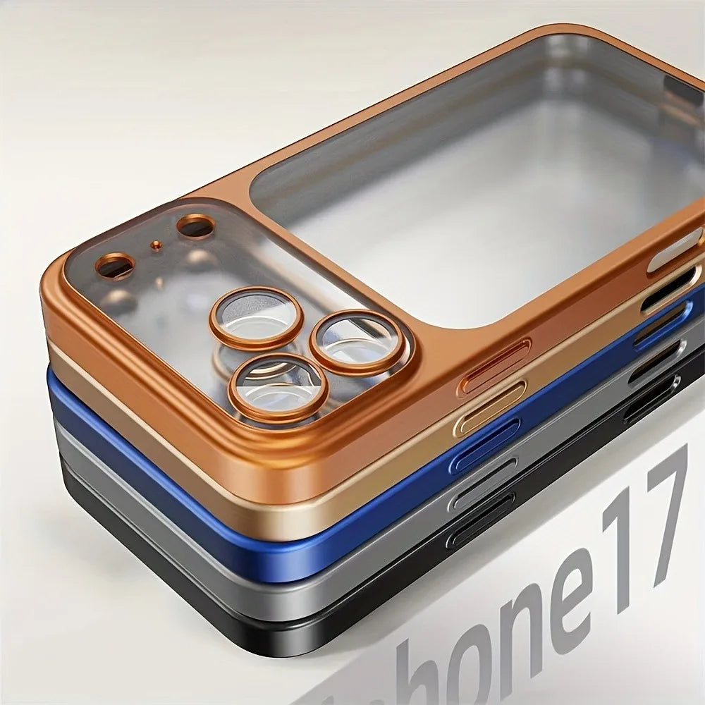 Luxury Plating Color PC Transparent Phone Case For iPhone 18 17 16 15 14 13 18 Pro Max Air Lens Protection Matte Back Hard Cover