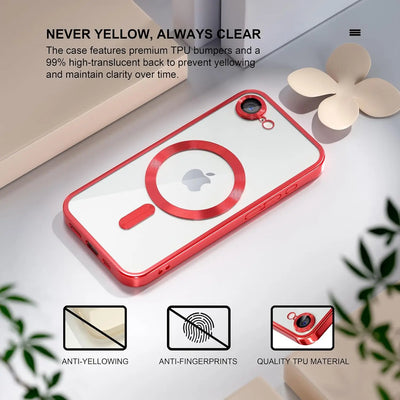 Magnetic Official Titanium Case for iphone 17e / 16e with 1 Screen Protector Camera Cover Metallic Glossy Luxury