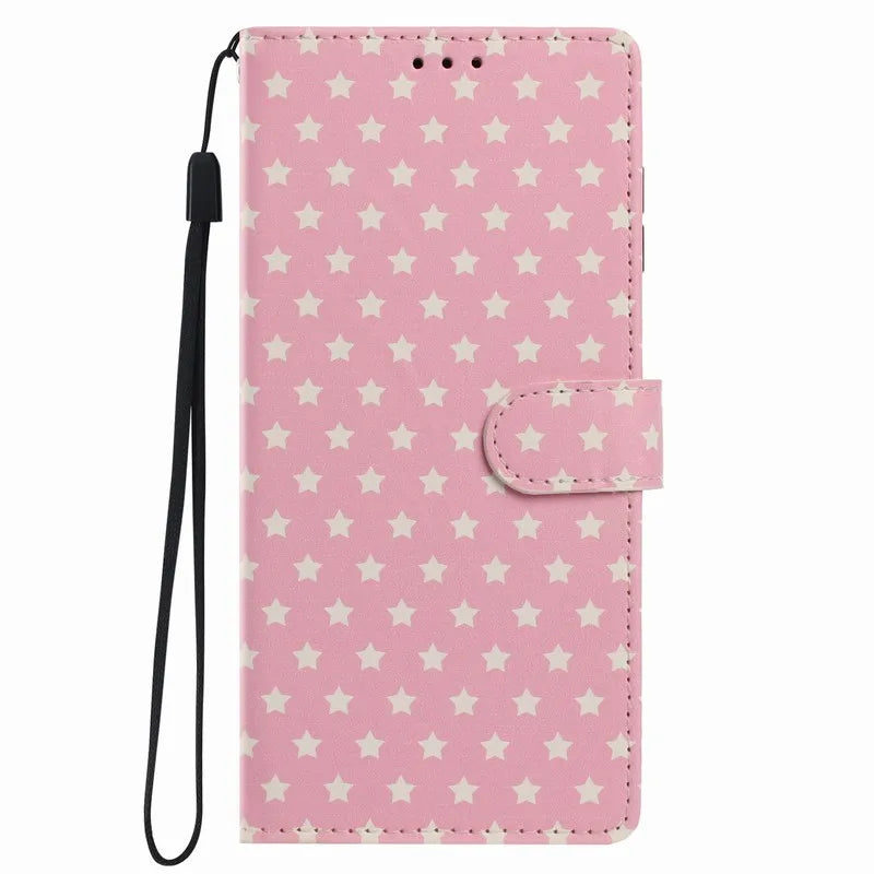 Cute Stars Case For Apple iPhone 6Plus 17E 17 16E 16 14 Plus 13 12 Mini 15 Pro Max Cash Wallet Card Storage Phone Back Cover