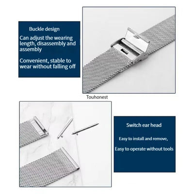 Milanese Watchband 18mm 20mm 22mm Metal Strap Bracelet For Samsung Galaxy Watch 7 6 5 4 40 44mm Huawei 4 GT Bracelet Garmin Band