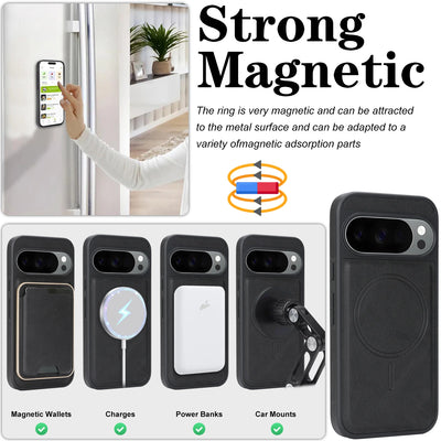 Wireless Charging Magnetic Phone Case For Google Pixel 10Pro XL 9Pro 10 9 9A Magsafe Wallet Case Phone Cover Cash Cards Slot