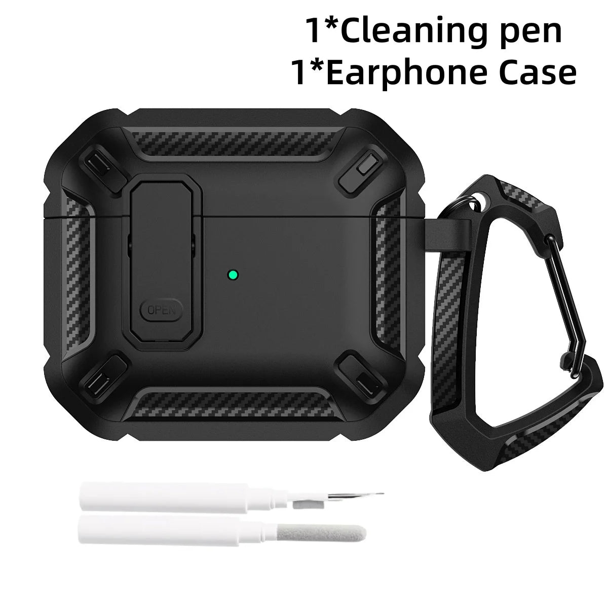 Cases For AirPods 5（2026)with Lock Clip Rugged Armor Shockproof Case For AirPods Pro 3 Protect Hard Shell For AirPods 4/5 Cases