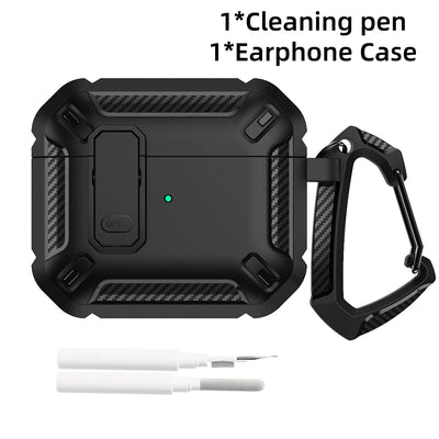 Cases For AirPods 5（2026)with Lock Clip Rugged Armor Shockproof Case For AirPods Pro 3 Protect Hard Shell For AirPods 4/5 Cases