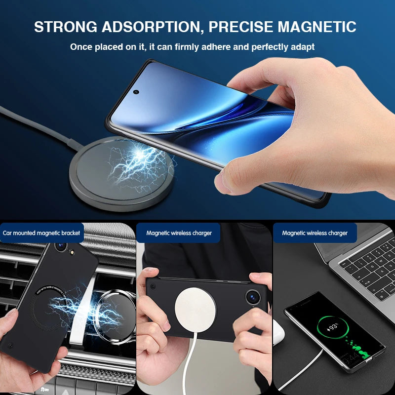 Candy Colors Slim Phone Case for iPhone 16 Pro Max Plus 16E 5G Magnetic Wireless Charging Shockproof Frameless Simple Back Cover