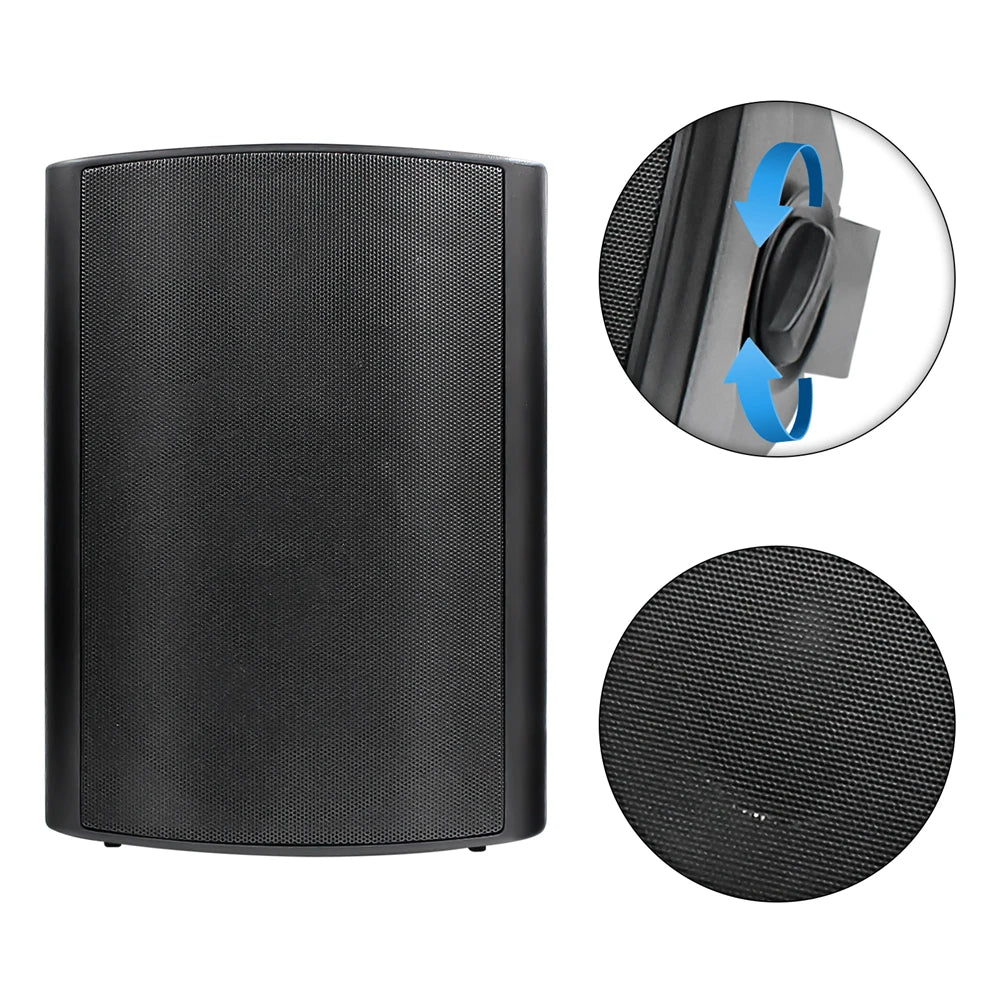 Herdio 6.5 Inch 400W Indoor Outdoor Passive Speakers Wired Waterproof Powerful Bass Wall Mount All-Weather Durability for Patio Garage Covered Deck