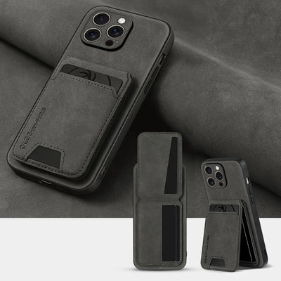 Luxury leather card holder phone case for iPhone 16E 16 17 15 14 13 11 Pro max wallet card bag PU leather shockproof back cover