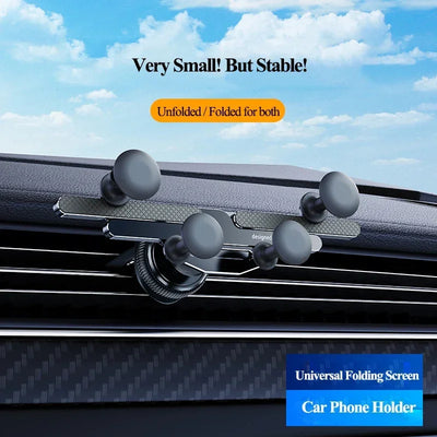 Eary Carbon Alloy Car Phone Holder Mount Super Stable Air Vent 360° Rotation for iPhone Samsung S25 Z Fold 7 6 5 Car Accessories
