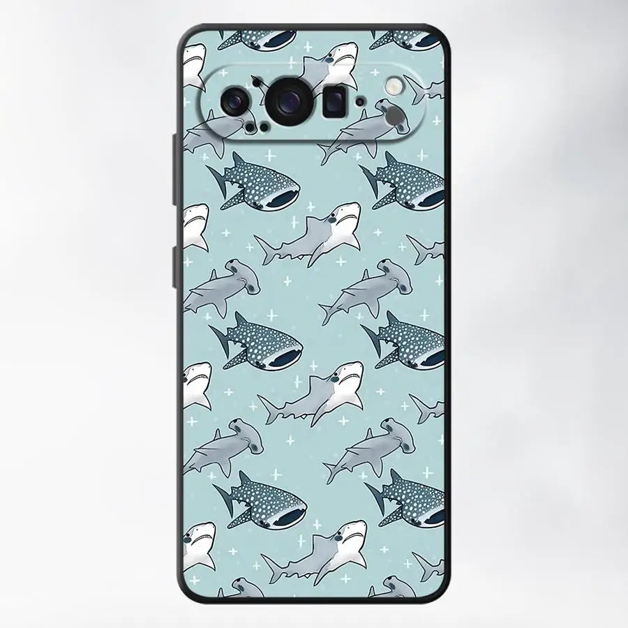 Case for Google Pixel 10A 7a 6a 9a 6 7 8 Pro 8a 10 9 Pro XL Funda Phone Cover Ocean Shark
