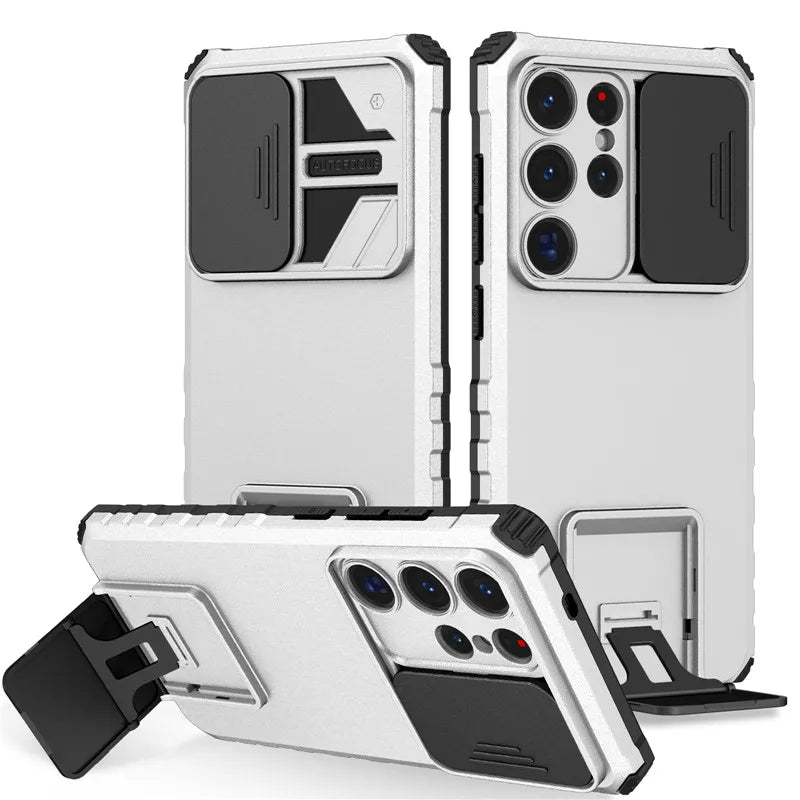 Shockproof Armor Funda For Samsung Galaxy S20 FE S21 S22 S23 S24 Plus Note 20 S25 Edge S26 Ultra 5G Slide Lens Protect Case