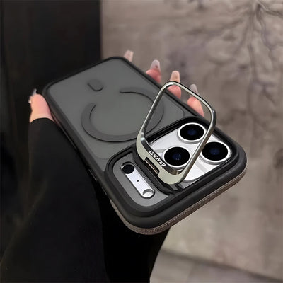 Anti-Slip Magnetic Bracket Phone Case | Compatible with iPhone 17,16,15,14,13,12,11/Pro/Pro Max/Air/Plus and Galaxy S22,S23,S24,S25,S26 Ultra/FE/Plus Series | All-in-One Design with Wireless Charging + Shockproof + Built-in S