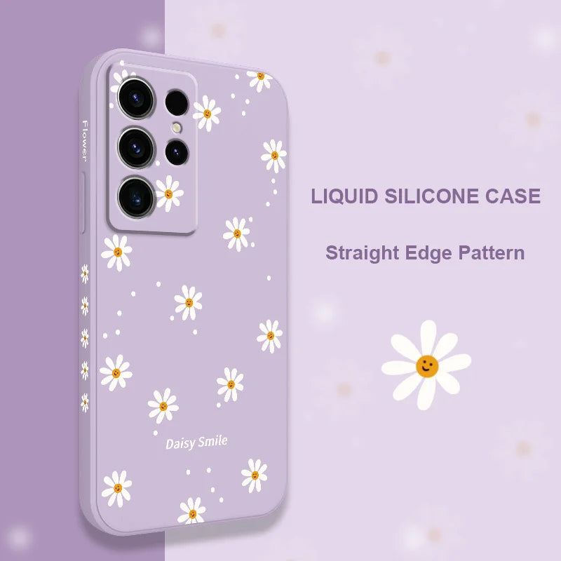 Smiling Daisy Phone Case For Samsung Galaxy S26 Plus Ultra Silicone Cover