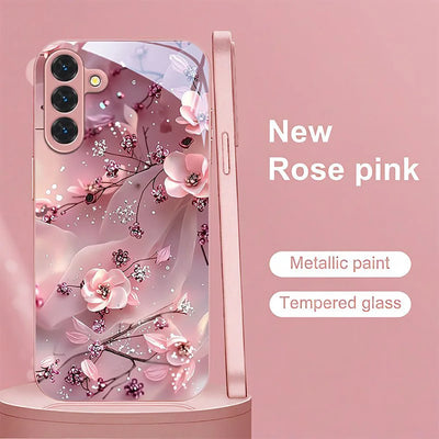 Lotus Flowers Glass Phone Case For Samsung S26 Ultra S25 S24 S23 Plus A57 5G A56 A55 A54 A53 A37 A36 A17 A26 A25 A24 Cases Cover