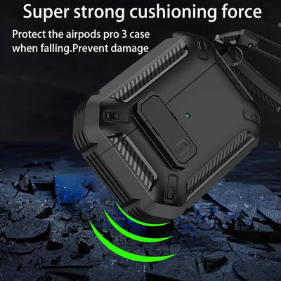 Cases For AirPods 5（2026)with Lock Clip Rugged Armor Shockproof Case For AirPods Pro 3 Protect Hard Shell For AirPods 4/5 Cases