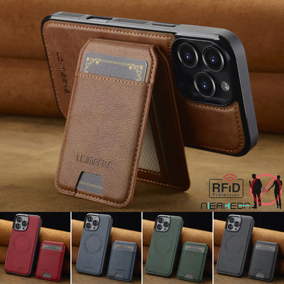 2 In 1 Detachable Leather Case For iPhone 18 16 17 16E 15 14 13 12 11 Pro XS Max 17E Air XR 8 Plus SE Card Pocket Magnetic Cover