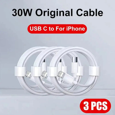 5-1pcs 30W Fast Charging Cable Foe iPhone 13 12 11 14 Pro Max Mini USB C Cable For X XR XS MAX 7 8 14 Plus 6