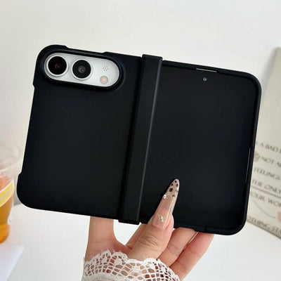 Solid Color Skin Feel Hinge Protection Case For iPhone Duo 18Ultra 18 Fold Shockproof Folding Phone Cover