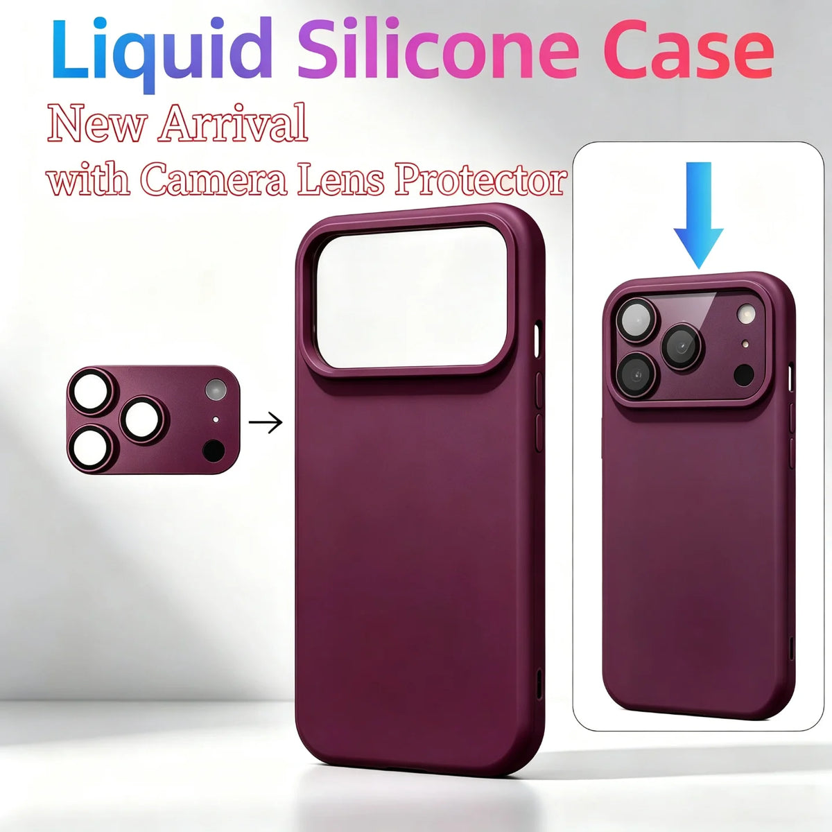 Luxury Liquid Silicone Phone Case For iPhone 18 17 Pro Max 17 18 Pro  With Matte Camera Lens Protective Film Full Coverage Cover
