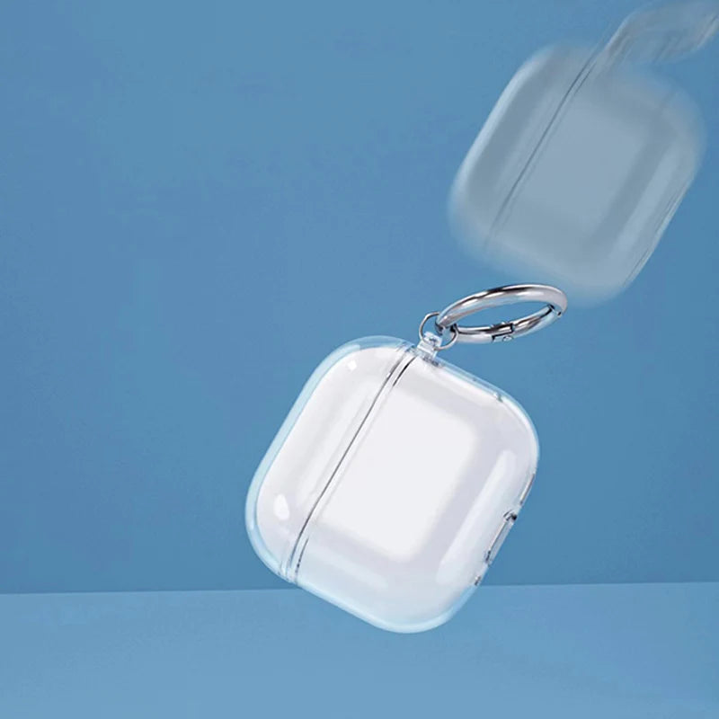 Clear Soft TPU Earphones Case For Apple Airpods 4 Transparent Anti-Scratch Headset Case For Apple AirPods 4th Gen with Keychain