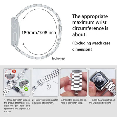 Stainless Steel Strap For Apple Watch Band Series 12/11/10/9/8/7/6/5/SE 3 Metal Bracelet For iWatch Ultra 4 49mm 45mm 44mm 46mm