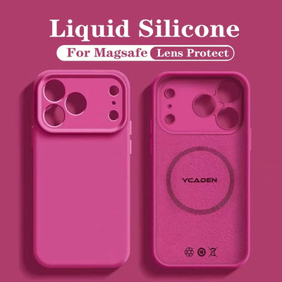 For iPhone 18 Pro Liquid Silicone For Magsafe Phone Case For iPhone 18 17 16 15 14 Pro Max Wireless Charging Skin Smooth Cover