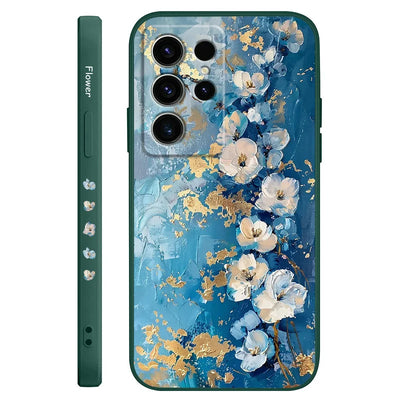 Gold Leaf Flower Phone Case For Samsung Galaxy S25 FE S24 S23 S22 S21 S20 S10 S10E Ultra Plus FE Note 20 Ultra Plus Cover
