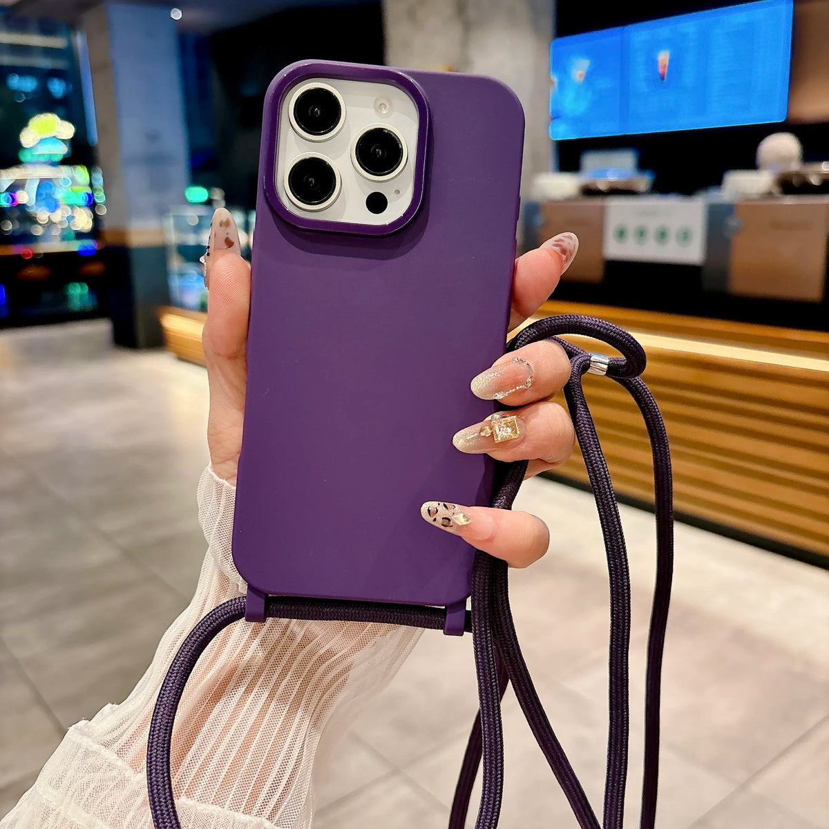 Crossbody Lanyard Strap Rope Phone Case For iPhone 17 16 15 14 Plus 17 13 12  Pro  Max  Necklace Adjustable Cover
