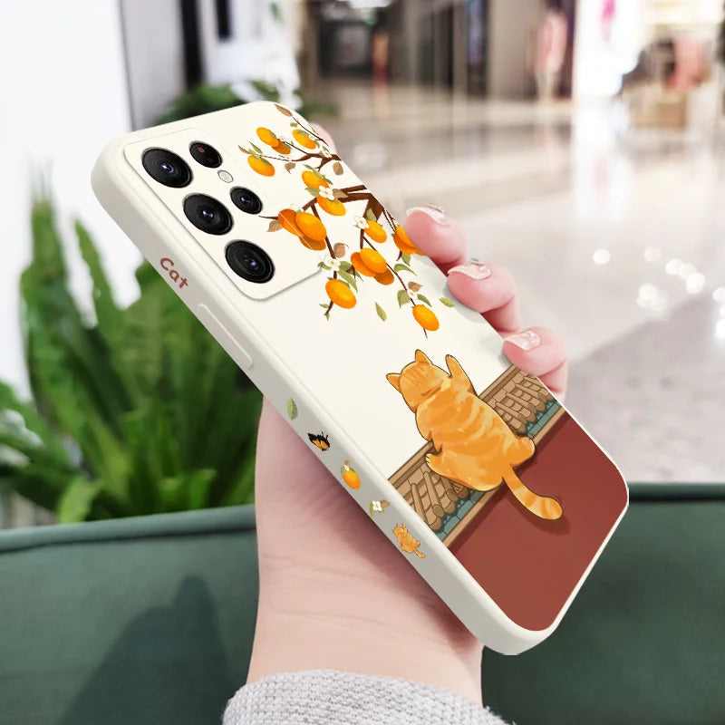Climbing Cats Phone Case For Samsung Galaxy S25 S24 S23 S22 S21 S20 Ultra Plus FE S10 Note 20 ultra 10 9 Plus Cover