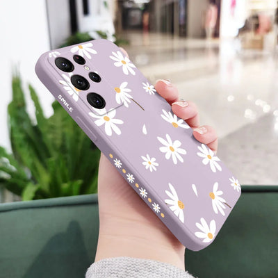 Plain Daisies Phone Case For Samsung Galaxy S24 S23 S22 S21 S20 Ultra Plus FE S10 S9 S10E Note 20 Ultra 10 9 Plus Cover