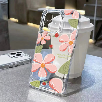 Lotus Flower Transparent Phone Case For iPhone 17 13 16 Pro 18 15 11 12 14 Pro Max 7 8 Plus Air 16e XR SE Shockproof Cover Coque