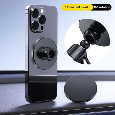 Strong Magnetic Car Phone Holder Aluminum 17mm Ball Mount Base Hands Free Driving Dashboard Windshield Installation Accessories