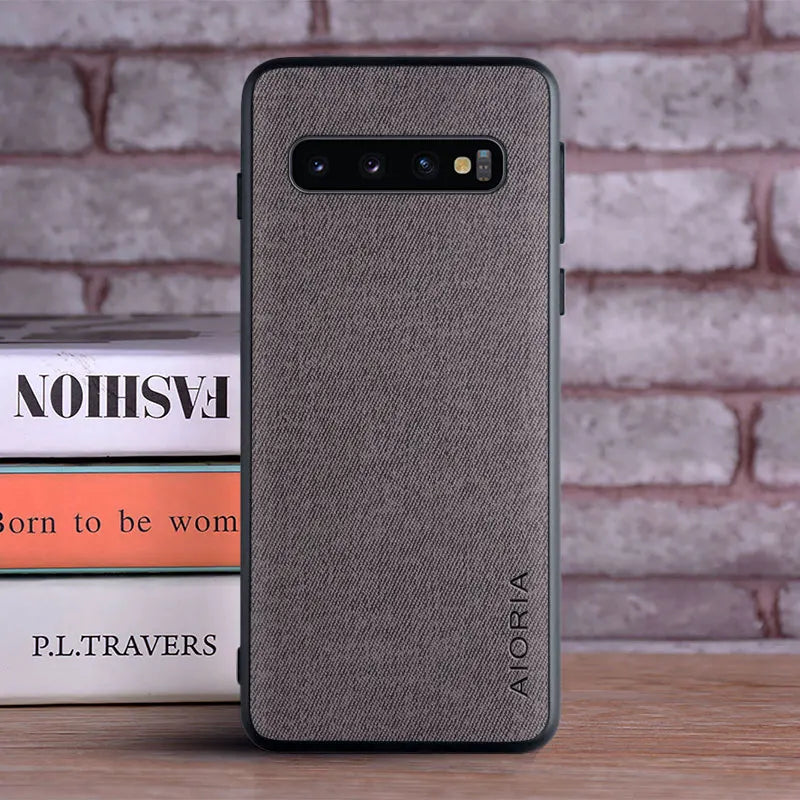 Case for Samsung Galaxy S10 Plus S10E S10 Lite 5G coque Luxury textile Leather skin soft hard cover for samsung galaxy s10 case