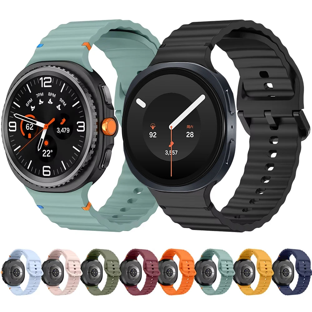 Official Silicone Strap for Samsung Galaxy Watch 9/8 40mm 44mm Sports Replacement Wristband for Galaxy Watch 8 Classic 46mm Band