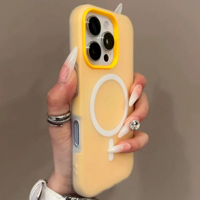 Luxury Candy Color 2 IN 1 For Magsafe Case for iPhone 16 15 14 13 12 17 18 Pro Max Magnetic Wireless Charge Clear Matte Cover
