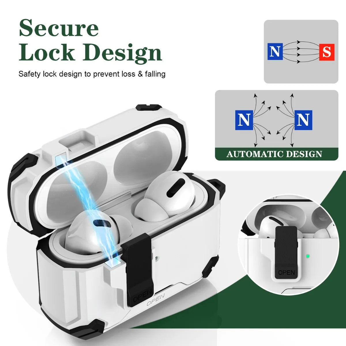 Phone Holder Security Lock Cover For AirPods Pro 3 2025 Case For AirPods Pro3 Pro 3rd Gen 2025 Cases Shockproof  Headphone Cover