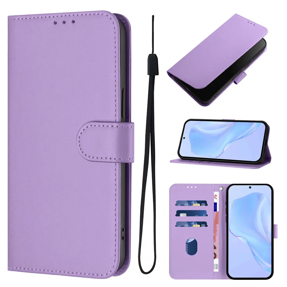 Luxury Leather Wallet Case for Samsung Galaxy S26 S24 S25 Ultra S23 Plus S24 FE S25 Edge Shockproof Bumper Flip Back Cover