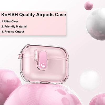 Earphone Case for AirPods Pro 3/Pro 2/4 with Secure Lock Soft TPU Transparent Protective Case with Lanyard for AirPods 4/Pro 3