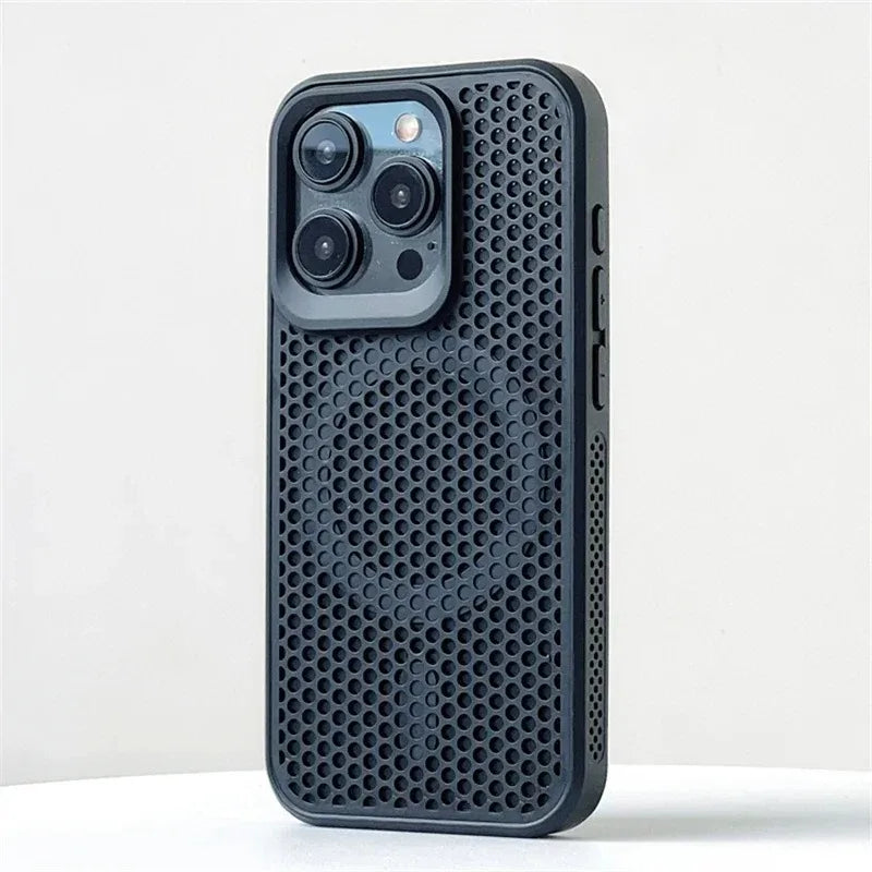 Honeycomb Cooling Heat Dissipation Phone Case For iPhone 17 16 15 14 13 12 18 Pro Max  11 For Magsafe Magnetic Breathable Cover