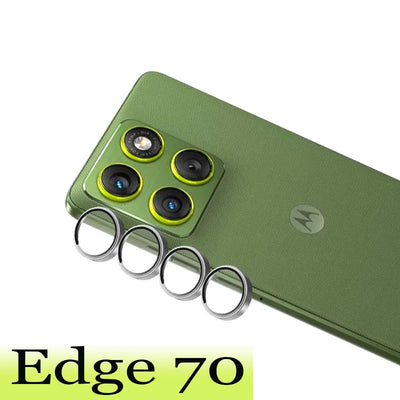 Matel Ring Camera Protector For Motorola Moto Edge 70 Glass Camera Lens protector 3D Design Full Cover 1/2 Pcs