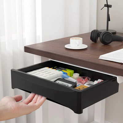 Small Under Desk Storage Cabinet with Mobile Pedestal, Hidden Drawer and Cable Management for Efficient Workspace Setup