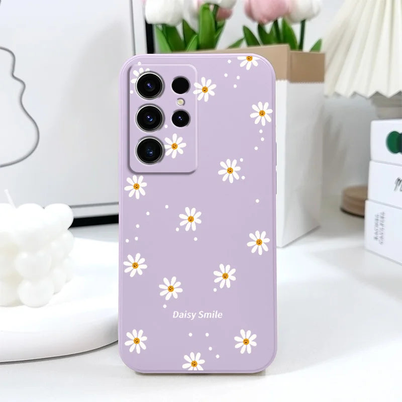 Smiling Daisy Phone Case For Samsung Galaxy S26 Plus Ultra Silicone Cover