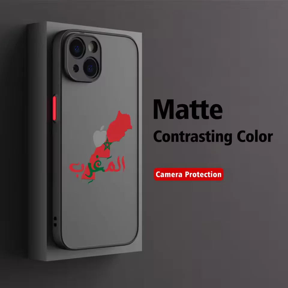 Moroccan Passport Map Matte Transparent For iPhone Case 17 16 15 14 13 12 11 Pro XR XS Max 7 8 Plus Anti-Drop Phone Y2K Cover