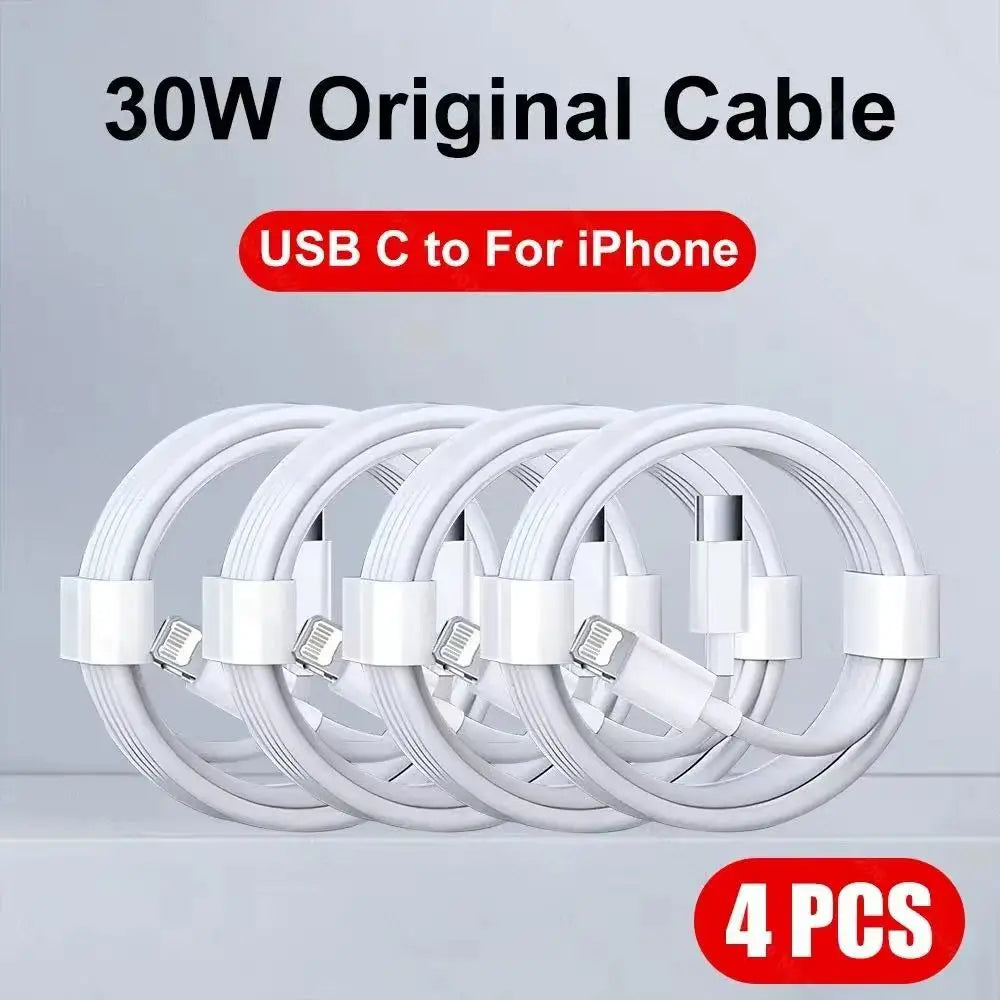 5-1pcs 30W Fast Charging Cable Foe iPhone 13 12 11 14 Pro Max Mini USB C Cable For X XR XS MAX 7 8 14 Plus 6
