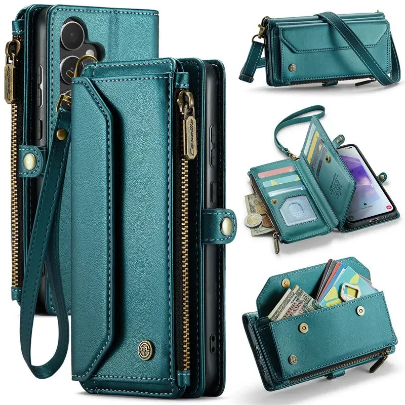 Crossbody Lanyard Wallet Case for Samsung Galaxy S26 S25 S24 Ultra S23 FE S22 Plus A17 A37 A57 A16 A36 A56 A15 A35 A55 Cover