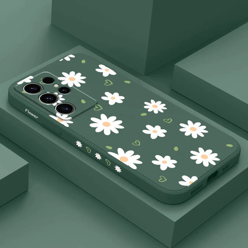 Tender Daisy Phone Case For Samsung Galaxy S25 S24 S23 S22 S21 S20 S10 S10E Ultra Plus FE Note 20 Ultra Plus Cover